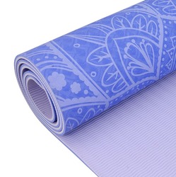 Podložka LIFEFIT YOGA MAT MANDALA DUO, 183x58x0,6cm, modrá