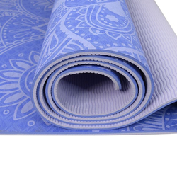 Podložka LIFEFIT YOGA MAT MANDALA DUO, 183x58x0,6cm, modrá