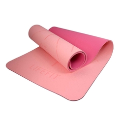 Podložka LIFEFIT YOGA MAT RELAX DUO, 183x58x0,6cm, růžová