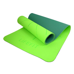 Podložka LIFEFIT YOGA MAT RELAX DUO, 183x58x0,6cm, zelená