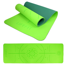 Podložka LIFEFIT YOGA MAT RELAX DUO, 183x58x0,6cm, zelená