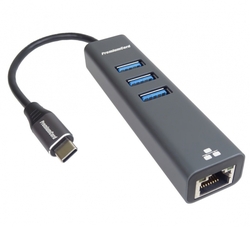 PremiumCord Adapter USB-A na Gigabit 10/100/1000Mbps + 3x USB3.0 konektor