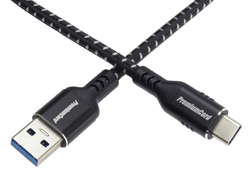 PremiumCord kabel USB-C - USB 3.0 A (USB 3.2 generation 1, 3A, 5Gbit/s) bavlněný oplet a hliníkové konektory 0,5m