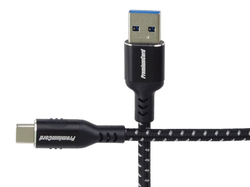 PremiumCord kabel USB-C - USB 3.0 A (USB 3.2 generation 1, 3A, 5Gbit/s) bavlněný oplet a hliníkové konektory 1m