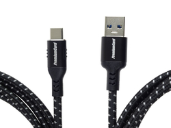 PremiumCord kabel USB-C - USB 3.0 A (USB 3.2 generation 1, 3A, 5Gbit/s) bavlněný oplet a hliníkové konektory 1m