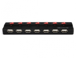 PremiumCord USB 2.0 HUB 7-portový s ext. napájením a vypínači portů