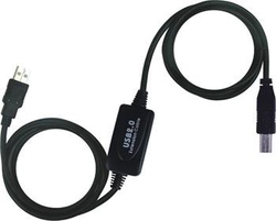 PremiumCord USB 2.0 repeater a propojovací kabel A/M-B/M 15m