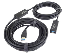 PremiumCord USB 3.2 repeater a prodlužovací kabel A/M-A/F 10m