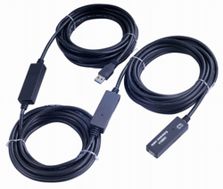 PremiumCord USB 3.2 repeater a prodlužovací kabel A/M-A/F 15m