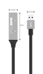 PremiumCord USB 3.2 repeater a prodlužovací kabel Male-Female, 5Gbps Aluminium 20m