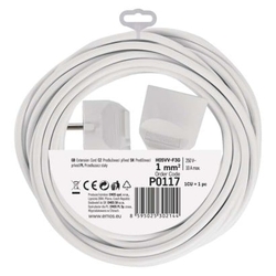 Prodlužovací kabel 7m / 1 zásuvka / bílý / PVC / 1 mm2