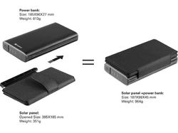 Sandberg Solar 4-Panel Powerbank 25000 mAh, solární nabíječka, černá