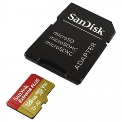 SanDisk Extreme PLUS microSDXC 128GB 200MB/s UHS-I U3 Class 10 + Adaptér