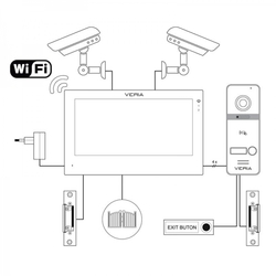 SET Videotelefon VERIA 3001-W (Wi-Fi) bílý + vstupní stanice VERIA 301 