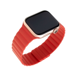 Silikonový řemínek FIXED Magnetic Strap s magnetickým zapínáním pro Apple Watch 38 mm/40 mm, červený