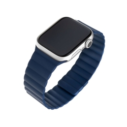 Silikonový řemínek FIXED Magnetic Strap s magnetickým zapínáním pro Apple Watch 38 mm/40 mm, modrý