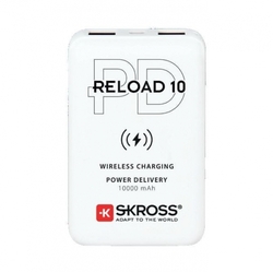 Skross Powebanka Reload 10 Wireless 10000mAh, USB-A, USB-C, bílá