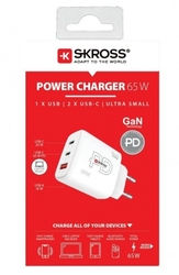 SKROSS USB A+C nabíjecí adaptér Power charger 65W GaN EU, Power Delivery, typ C