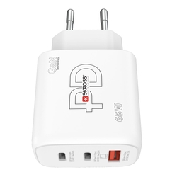 SKROSS USB A+C nabíjecí adaptér Power charger 65W GaN EU, Power Delivery, typ C