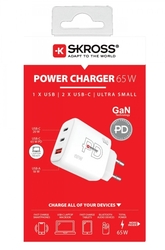 SKROSS USB A+C nabíjecí adaptér Power charger 65W GaN EU, Power Delivery, typ C