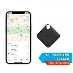 Smart tracker FIXED Tag s podporou Find My, černý