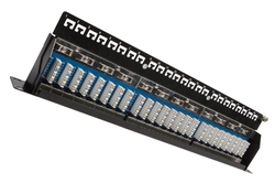 SOLARIX patch panel, CAT5E, 24 x  RJ45, STP, černý, 1U