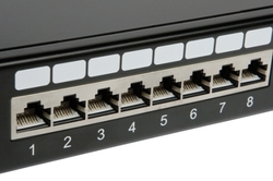 SOLARIX patch panel, CAT6, 24 x  RJ45, STP, černý, 1U