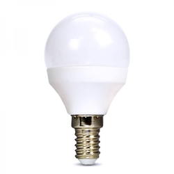 Solight LED žárovka, miniglobe, 8W, E14, 4000K, 720lm, bílé provedení