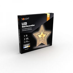 Solight LED nástěnná dekorace vánoční hvězda, 24x LED, 2x AA