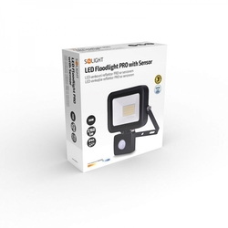 Solight LED reflektor PRO se senzorem, 30W, 2760lm, 5000K, IP44