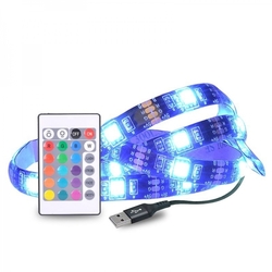 Solight LED RGB pásek pro TV, 2x 50cm, USB, vypínač, dálkový ovladač