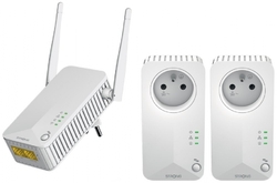 Strong sada 3x adaptérů Powerline WF 600 TRI FR/ Powerline 600 Mbit/s/ Wi-Fi 300 Mbit/s/ 2x LAN/ bílý