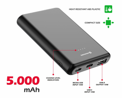 SWISSTEN Power Line powerbank 5000 mAh 10W černá