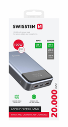 SWISSTEN powerbank 20000 mAh 100W Power Delivery pro notebooky