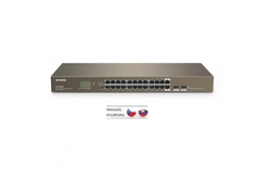 Tenda TEG1024F 24x Gigabit s SFP, 22x RJ45 + 2x SFP / RJ45, Fanless - bez ventilátorů, Rack , 6kV