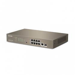 Tenda TEG5310P-8-150W Gigabit L3 PoE Switch 130W, 8x 1Gb/s PoE, 2x RJ45/SFP, STP, IGMP, VLAN, Rack