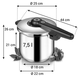 Tescoma Tlakový hrnec SmartCLICK, 7,5 l  