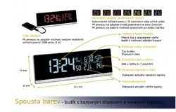 TFA 60.2548.01 - Rádiově řízený budík  s barevným displejem a USB výstupem