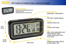 TFA rádiem řízený digitální budík s automatickým podsvícením 60.2554.01 BOXX