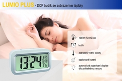 TFA rádiem řízený digitální budík s možností podsvícení 60.2553.02 LUMIO PLUS - barva bílá