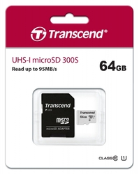 Transcend microSDXC 300S 64GB + adaptér