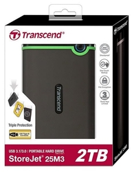 Transcend StoreJet 25M3S slim 2TB, šedý