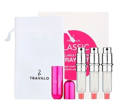 Travalo Classic HD dárková sada Hot Pink (plnitelný rozprašovač parfémů 3 x 5 ml + pouzdro)