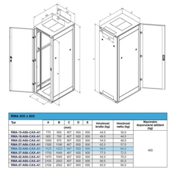 TRITON 19" rozvaděč RMA 32U/600x800 šedý