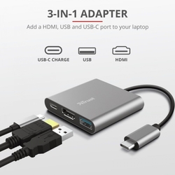 Trust Dalyx 3-in-1 Multiport USB-C adaptér