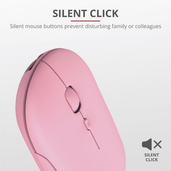 Trust Puck Rechargeable Bluetooth Wireless Mouse, růžová