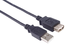 USB 2.0 kabel prodlužovací, A-A, 20cm černá