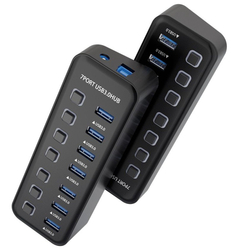 USB 3.2 Superspeed HUB 7-portový s vypínači portů