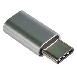 USB-C/male - USB2.0 Micro-B/female, stříbrný