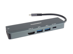 USB-C na HDMI + 2x USB3.2 + PD 100W+ RJ45 10/100/1000Mbps adaptér